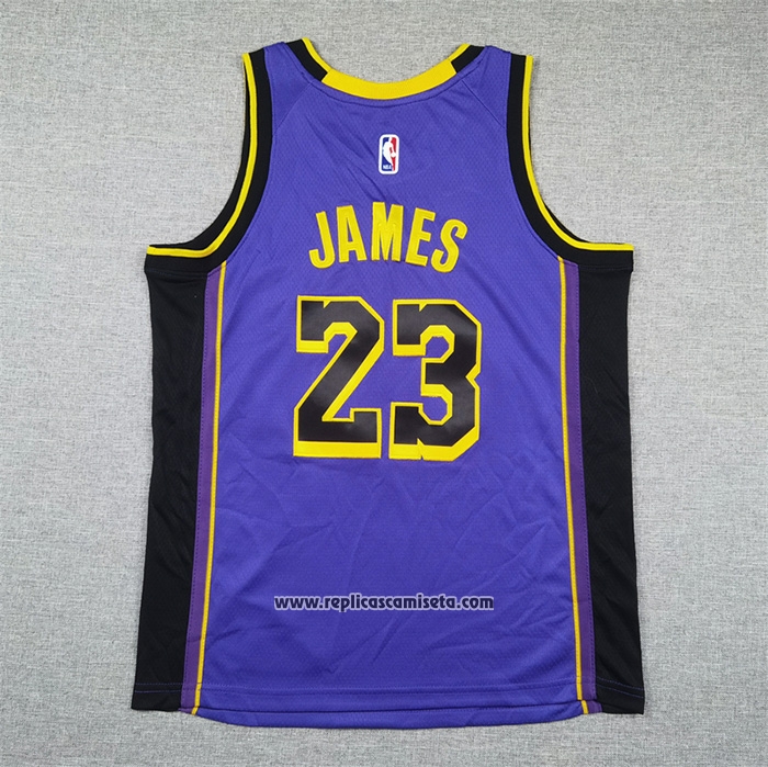 Camiseta Nino Los Angeles Lakers LeBron James NO 23 Statement 2024-25 Violeta